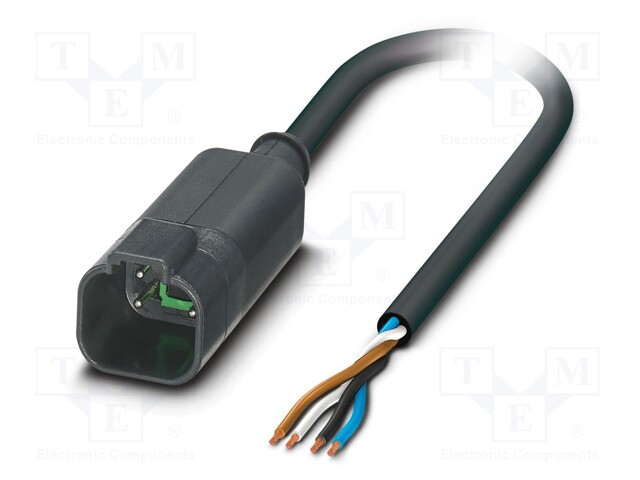 Connection lead; DT04-4P; PIN: 4; straight; 5m; plug; 48VAC; 8A; male