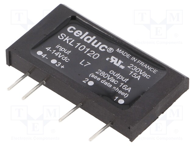 Relay: solid state; SPST-NO; Ucntrl: 4÷14VDC; 16A; 12÷280VAC