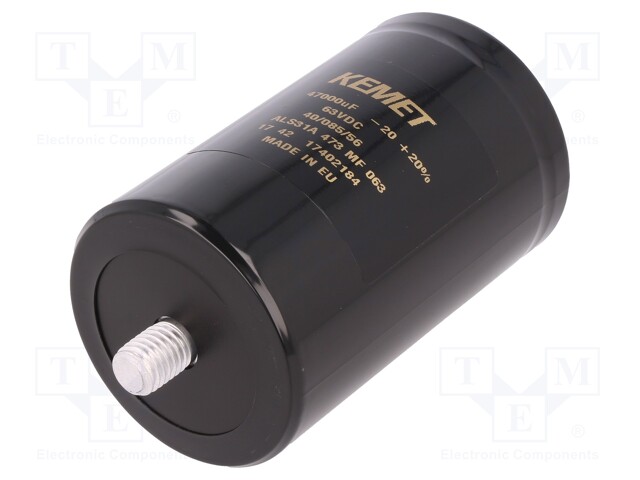 Capacitor: electrolytic; 47000uF; 63VDC; Leads: screw; ESR: 8mΩ