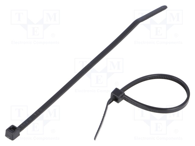 Cable tie; L: 100mm; W: 2.5mm; polyamide; 80N; black; Ømax: 22mm