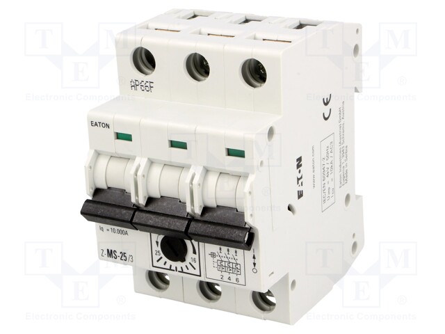 Motor breaker; 12.5kW; 220÷440VAC; DIN; 16÷25A; IP20; -25÷50°C