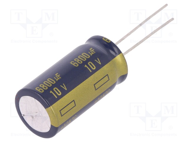 Capacitor: electrolytic; low impedance; THT; 6800uF; 10VDC; ±20%