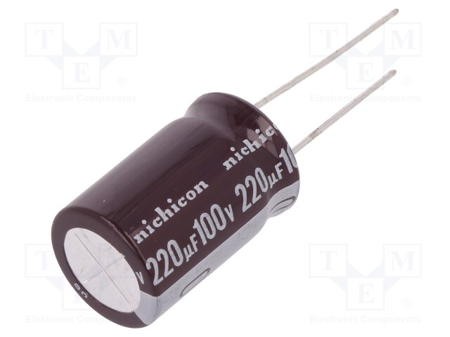 Capacitor: electrolytic; low impedance; THT; 220uF; 100VDC; ±20%