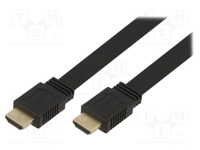 Cable; HDCP 2.2,HDMI 2.0,flat; HDMI plug,both sides; PVC; 5m