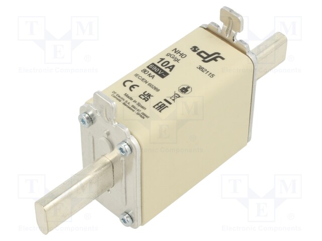 Fuse: fuse; gG; 10A; 690VAC; 440VDC; ceramic; NH0