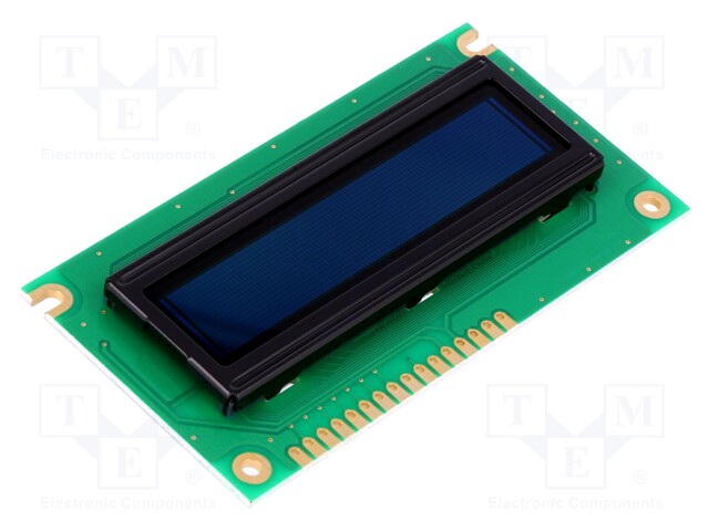 Display: OLED; alphanumeric; 16x2; Window dimensions: 66x16mm