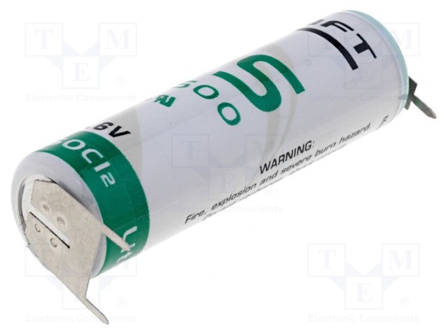 Battery: lithium; 3.6V; AA; 3pin,positive pole:  1pin; Ø14.5x50mm