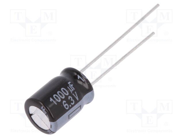 Capacitor: electrolytic; low impedance; THT; 1000uF; 6.3VDC; ±20%