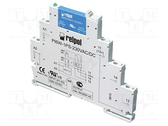 Relay: interface; SPDT; Ucoil: 42VDC; Ucoil: 42VAC; 6A; Mounting: DIN