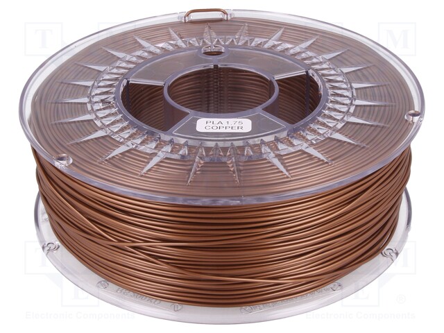 Filament: PLA; 1.75mm; copper; 200÷235°C; 1kg; ±0,05mm