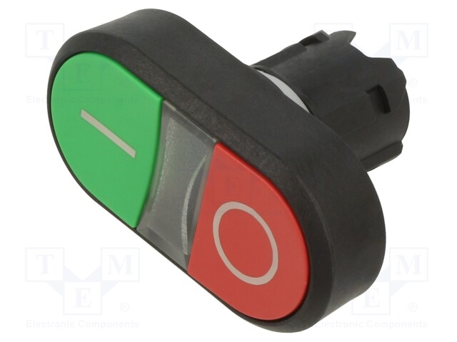 Switch Actuator, Twin Pushbutton, Illuminated, 22 mm, Round, Flat, Plastic, Green/Red, SIRIUS ACT