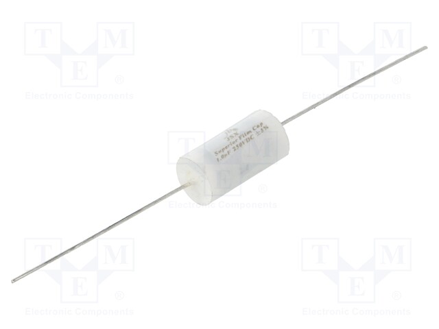 Capacitor: polypropylene; 1uF; 250VDC; ±5%; Ø12.5x25mm; -55÷85°C