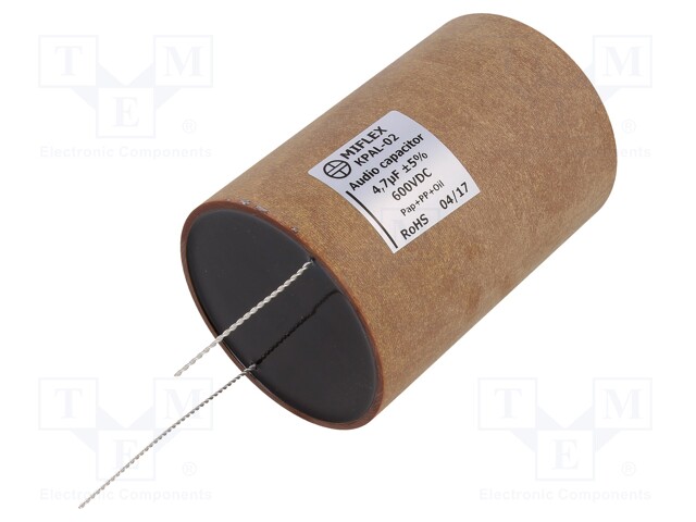 Capacitor: aluminum-polypropylene-paper; 4.7uF; 600VDC; ±5%