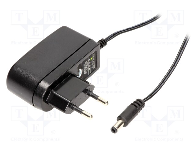 Power supply: switched-mode; 12VDC; 1A; Out: 5,5/2,5; 12W; Plug: EU