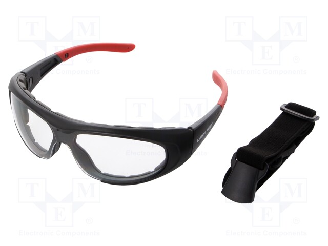 Safety spectacles; Lens: transparent; Resistance to: UV rays