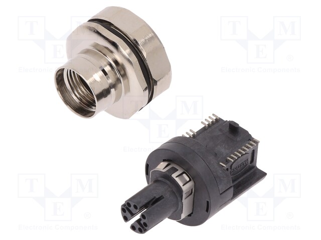 Socket; M12; PIN: 8; female; X code-ProfiNET; SMT; IP65/IP67; angled