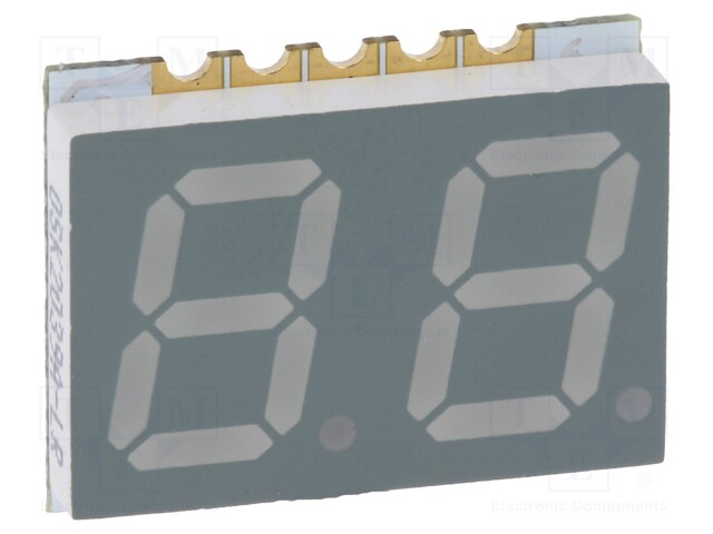 Display: LED; 7-segment; 10mm; 0.39"; No.char: 2; red; 4÷15mcd; SMD