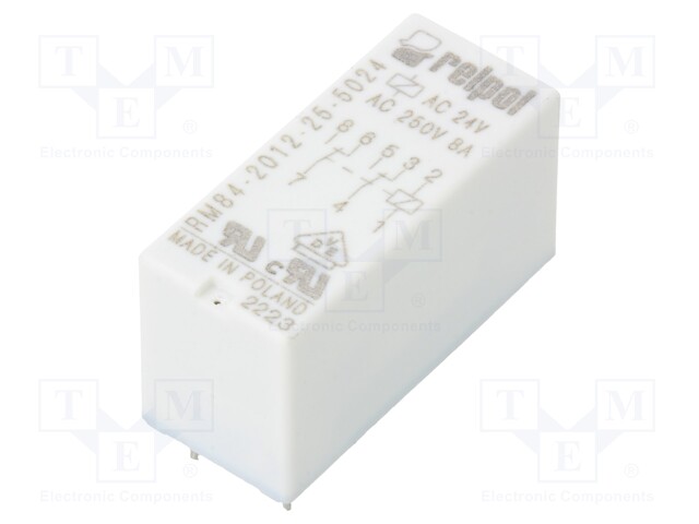 Relay: electromagnetic; DPDT; Ucoil: 24VAC; 8A/250VAC; 8A/24VDC; 8A