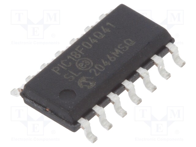 PIC microcontroller; Memory: 16kB; SRAM: 1kB; EEPROM: 512B