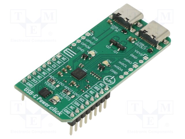 Click board; charger; I2C; TPS25750S; prototype board; 3.3VDC