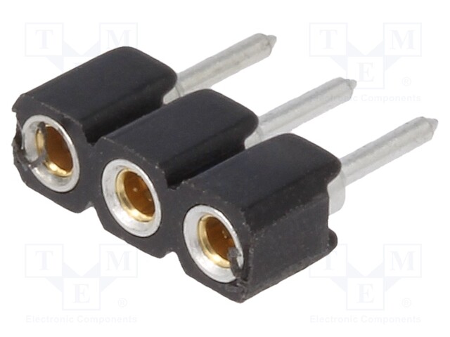 Socket; pin strips; female; PIN: 3; straight; 2.54mm; THT; 1x3