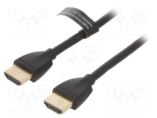 Cable; HDMI 2.0; HDMI plug,both sides; 1.5m; black; 32AWG; Core: Cu