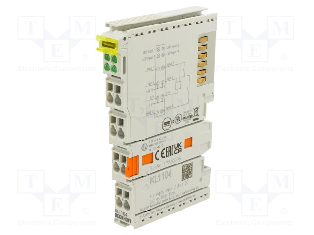 Industrial module: digital input; 24VDC; -25÷60°C; IP20; IN: 4