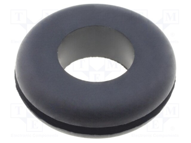 Grommet; Ømount.hole: 20.8mm; Øhole: 12.7mm; rubber; black