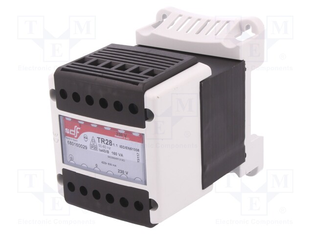 Transformer: safety; 160VA; 230VAC; 230V; IP20; Mounting: DIN; 2.4kg