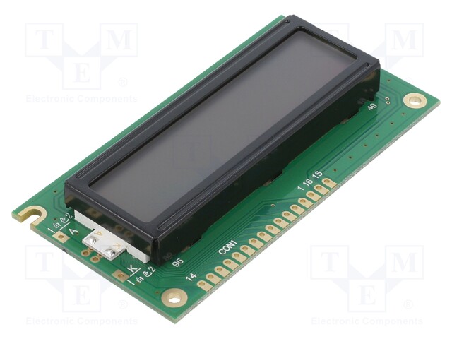 Display: LCD; alphanumeric; STN Positive; 16x2; 84x44x12.7mm; LED