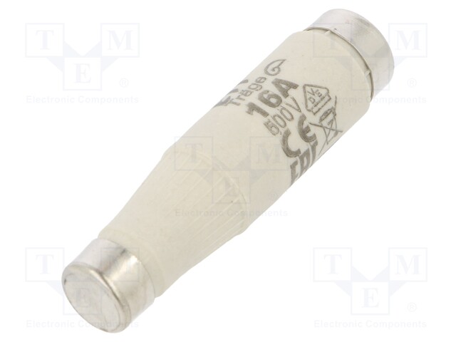 Fuse: fuse; gG; 16A; 500VAC; 500VDC; ceramic; DI; D