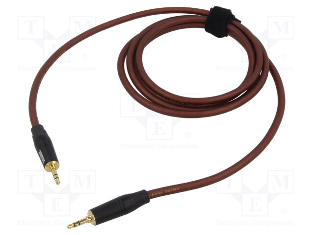Cable; Jack 3.5mm 3pin plug,both sides; 2m; Plating: gold-plated