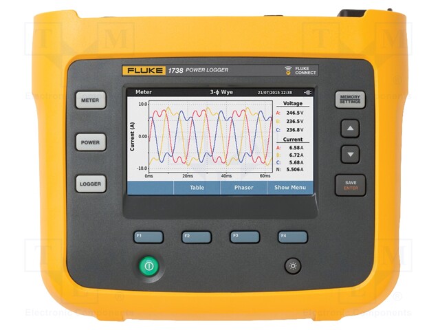 Three-phase power logger; Interface: Bluetooth,USB A,WiFi