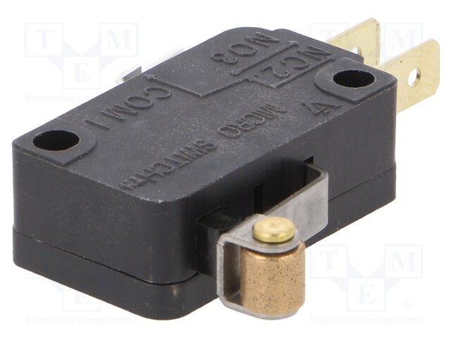 Microswitch SNAP ACTION; with roller; SPDT; 15A/277VAC; Pos: 2