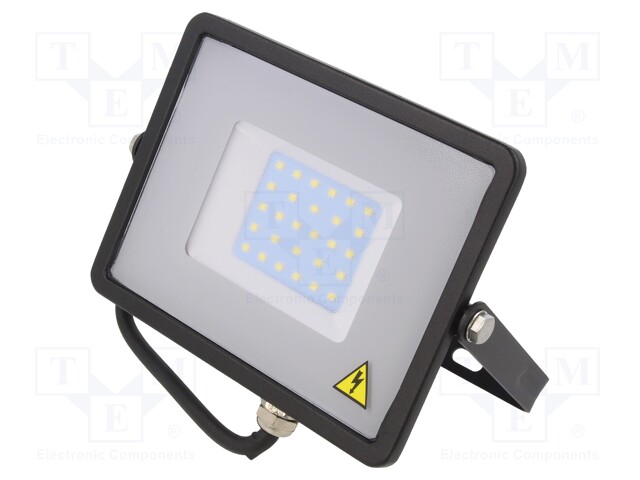 Lamp: LED flood light; 6400K; IP65; Body: black; 30W; 220/240VAC