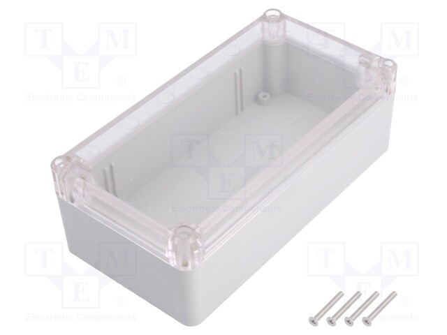 Enclosure: multipurpose; X: 82mm; Y: 158mm; Z: 54mm; ABS; grey; gasket