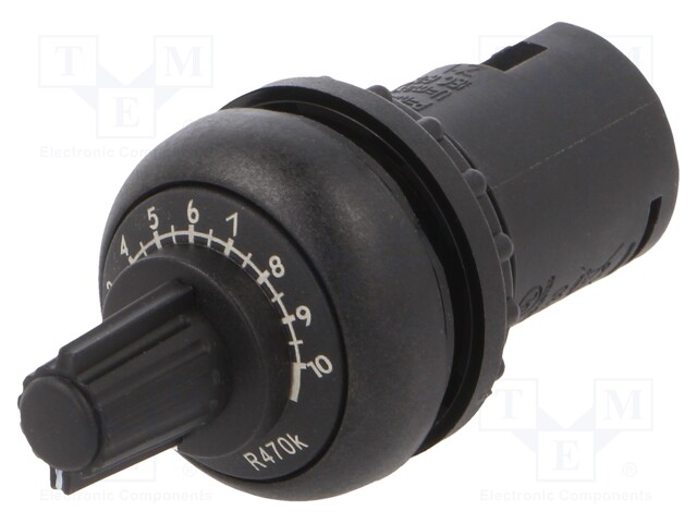 Potentiometer; 22mm; RMQ-Titan; -25÷70°C; Ø22.5mm; IP66; 470kΩ