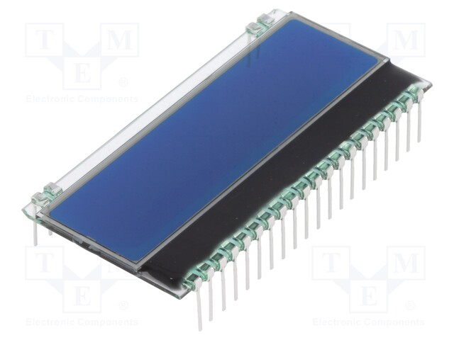 Display: LCD; alphanumeric; STN Negative; 16x3; blue; 55x27.94mm