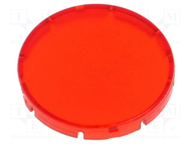 Actuator lens; red transparent; Ø19.7mm