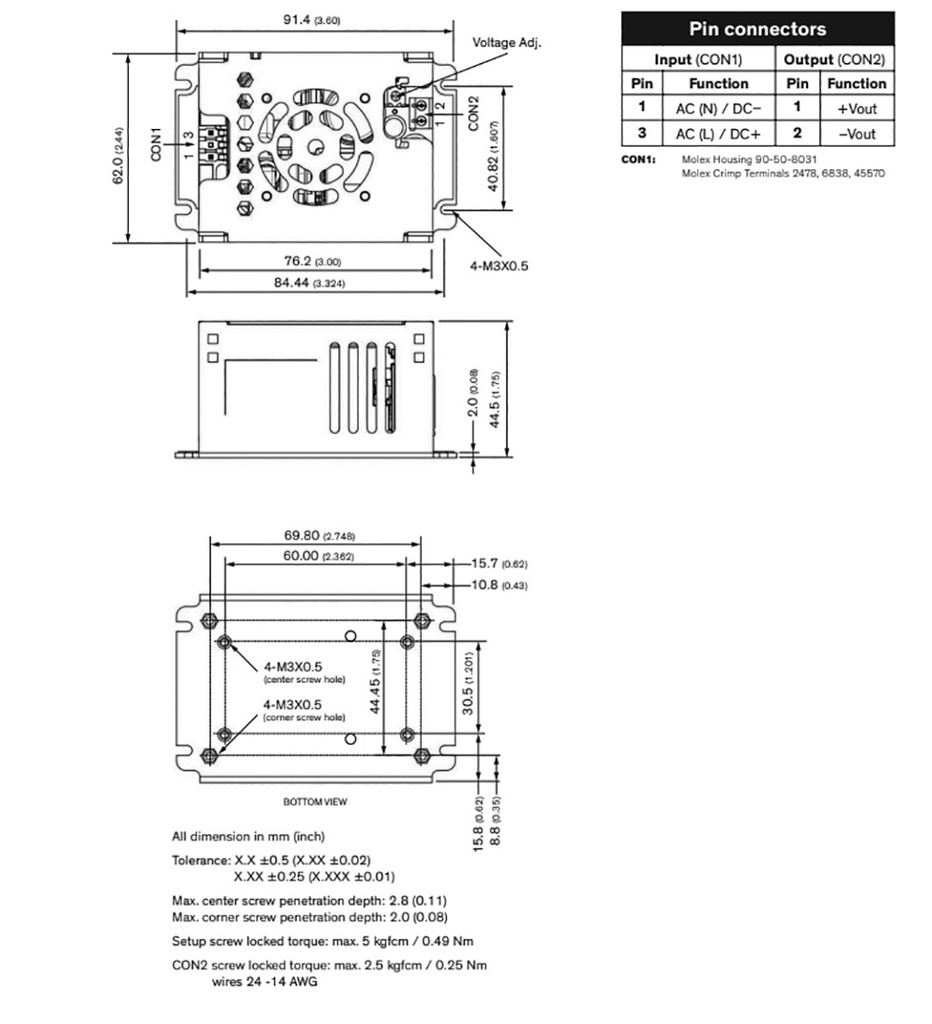 Power supply: switched-mode; modular; 180W; 120÷370VDC; 85÷264VAC