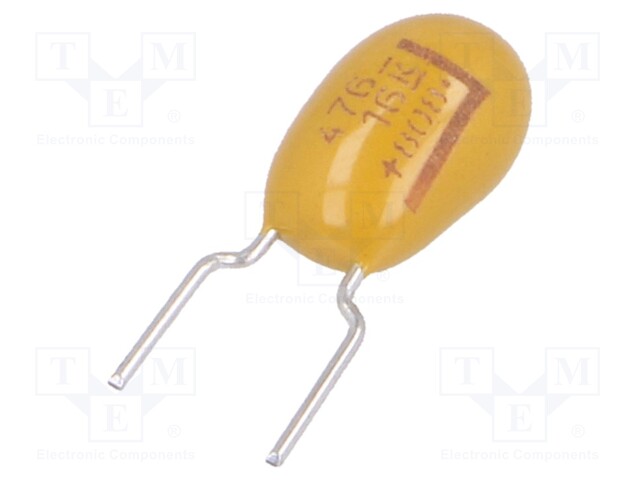 Capacitor: tantalum; 47uF; 16VDC; THT; ±10%; -55÷125°C; Series: T356