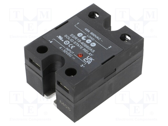 Relay: solid state; Ucntrl: 4÷32VDC; 40A; 48÷660VAC; -30÷80°C