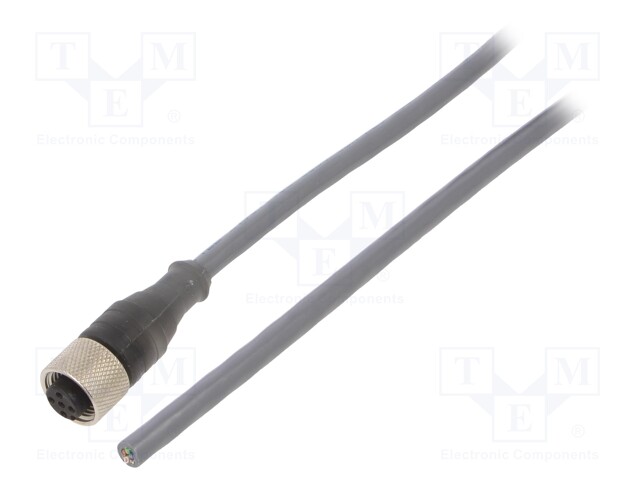 Connection lead; M12; PIN: 5; straight; 10m; plug; 63VAC; 2.2A; IP67