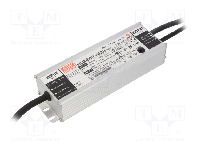 Power supply: switched-mode; LED; 81.6W; 48VDC; 43÷53VDC; IP65