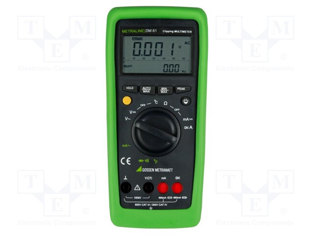 Digital multimeter; LCD 4 digits,bargraph; 2,8x/s; Resol: 1°C