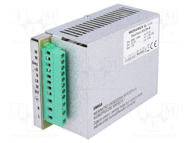 Power supply: buffer; modular; 26W; 13.2VDC; 1.4A; 230VAC; 350g