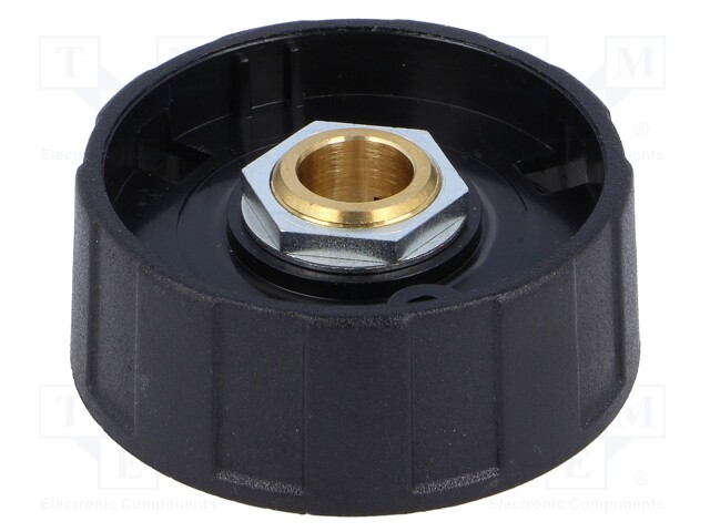 Knob; without pointer; ABS; Shaft d: 8mm; Ø40x15.5mm; black