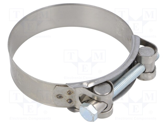 T-bolt clamp; W: 24mm; Clamping: 83÷88mm; chrome steel AISI 430