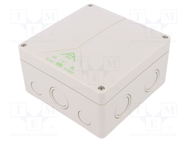 Enclosure: junction box; X: 140mm; Y: 140mm; Z: 79mm; polystyrene