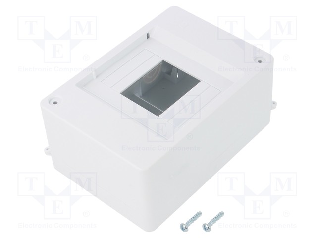 Enclosure: for modular components; IP20; white; No.of mod: 4; 400V